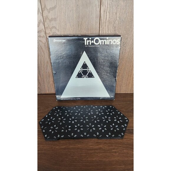 Vintage 1968 Pressman Toy Tri-Ominos Triangle Dominos Board Game Set - Picture 4 of 9